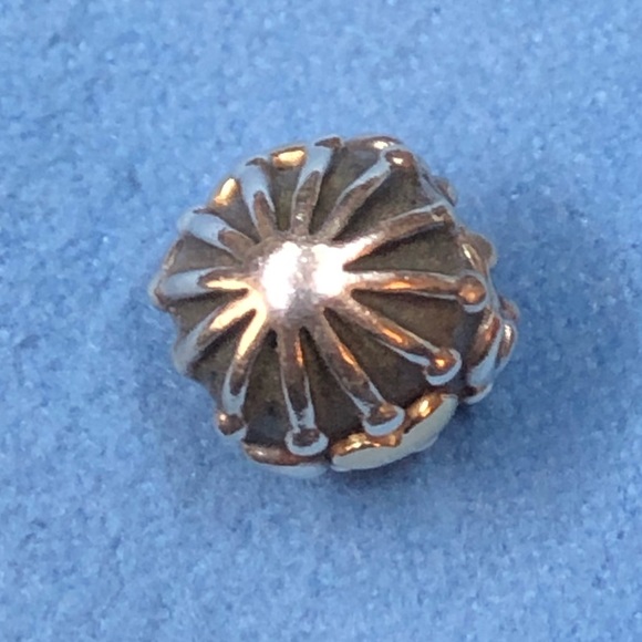 Authentic Pandora two tone Hatched heart Charm / EUC / s925 ALE / 790430 / RARE - Picture 7 of 7